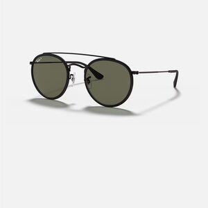 Brand new Ray-Ban polarized round double bridge sunglasses, black, G-15 lens